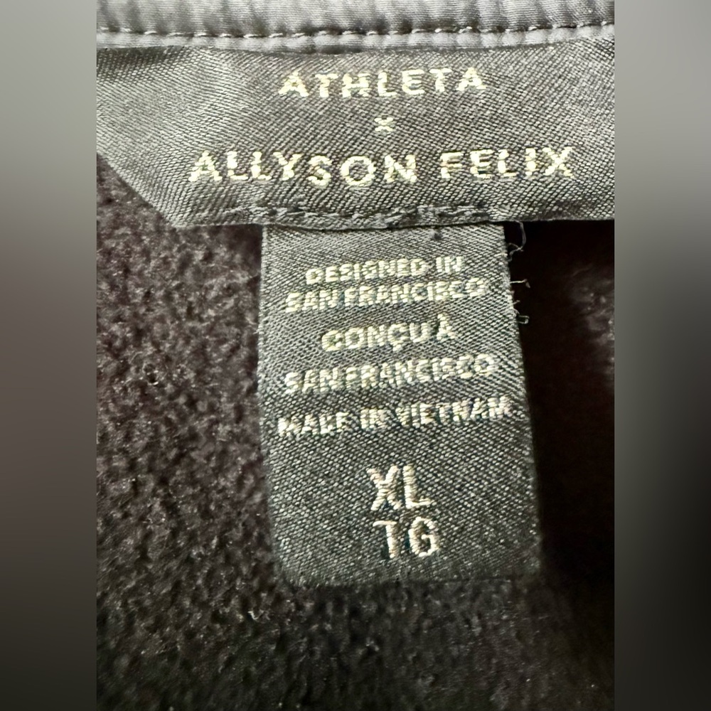Athleta x Allyson Felix Legend Hybrid Sweatshirt Black Women’s Size XL - Picture 12 of 13